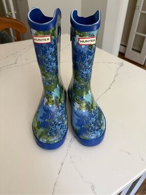 Hunter for Target Blue & Green Floral Kids Rain Boots